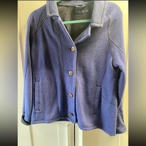 Prana Womens Wool Blend Blue Jacket.  XL
